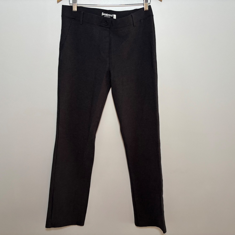 Betabrand Classic Straight Leg Yoga Career Pants Lare Office Dark Gray‎ Comfort